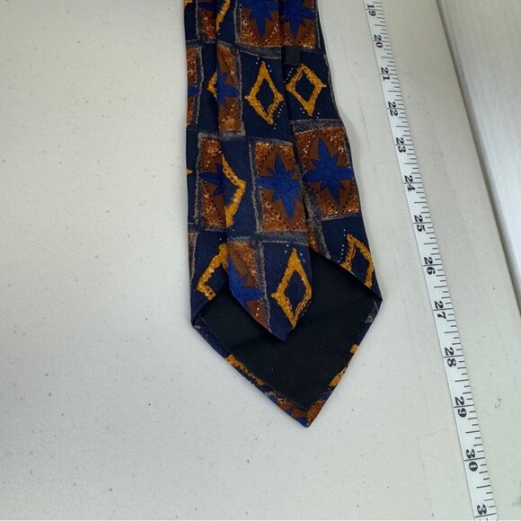 Vintage Hugo Boss 100% Silk Tie Geometric Pattern Made in Italy - Picture 6 of 11